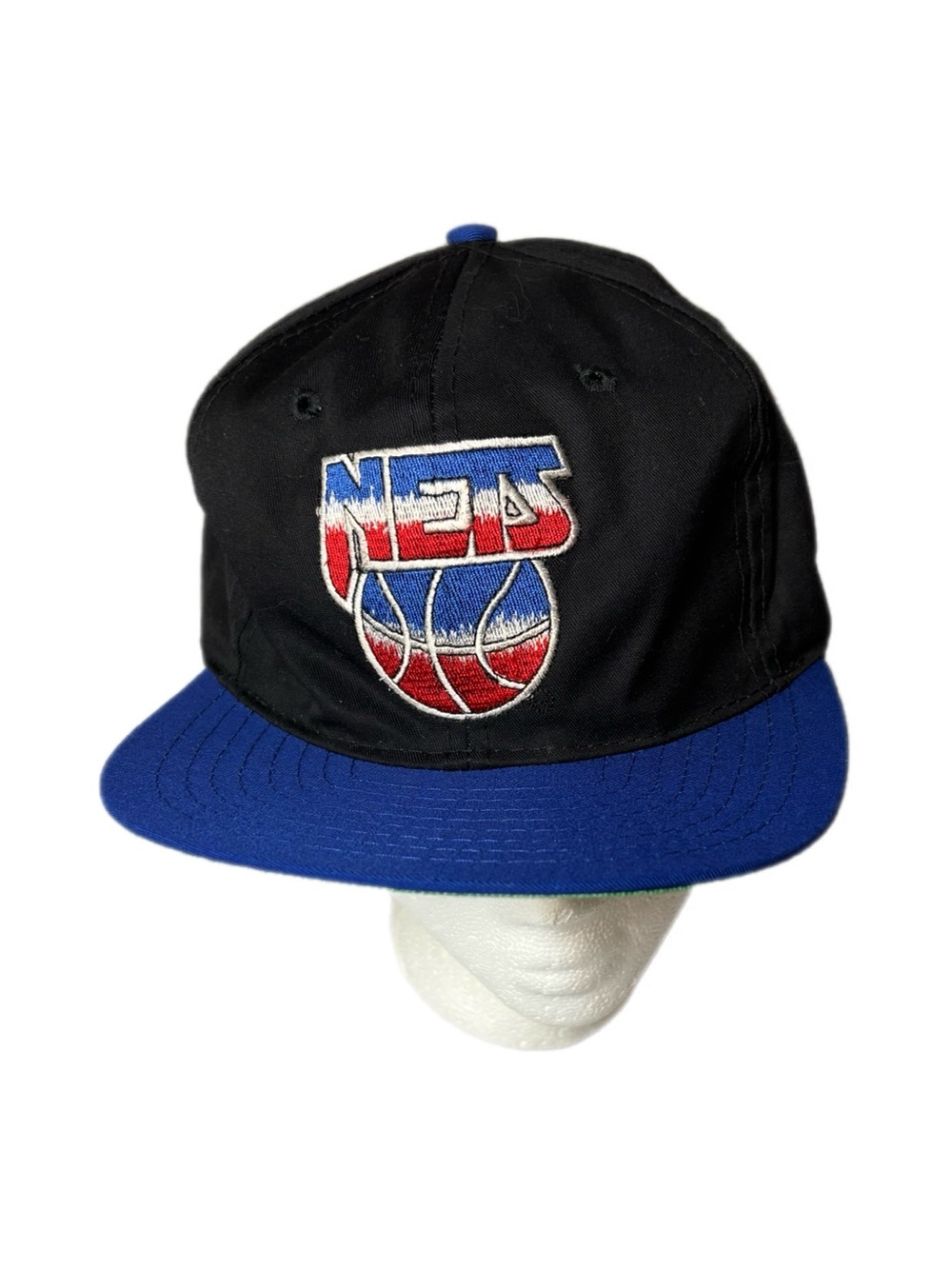Vintage New Jersey Nets NBA Snapback Hat 90s Deadstock New With Tags Flat Brim